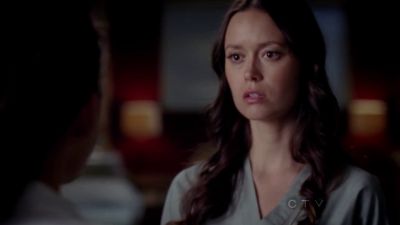 Summer Glau as nurse Emily Kovach in Grey's Anatomy 8.17 'One Step Too Far'.