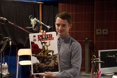 Elijah Wood during the recording session for peter panzerfaust