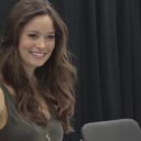 A pregnant Summer Glau and her Fiance Val at Edmonton Expo