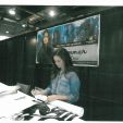 Summer Glau signing autographs at her booth at Ohio Comic Con 2013